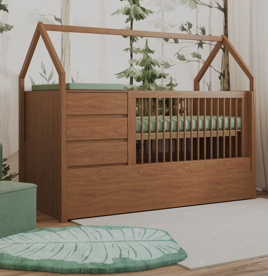 Berço Go Com Casinha Multifuncional 6 em 1 - Freijó