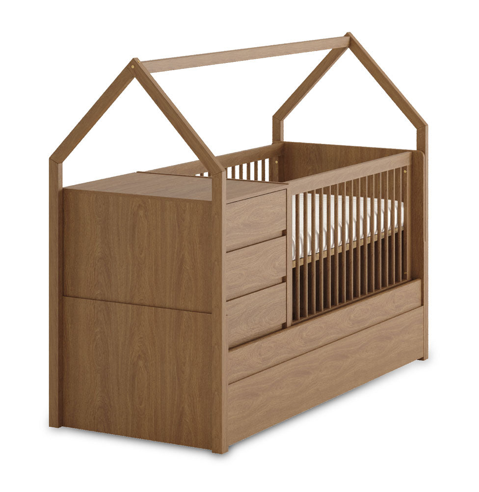 Berço Go Com Casinha Multifuncional 6 em 1 - Freijó