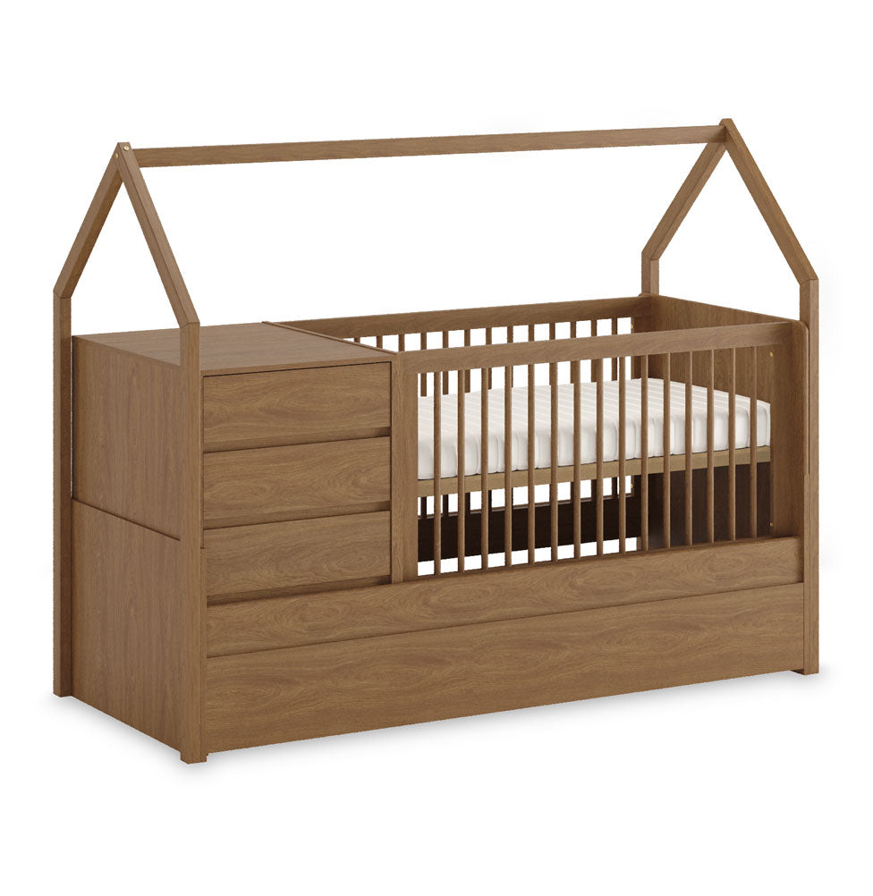 Berço Go Com Casinha Multifuncional 6 em 1 - Freijó – Lilibee