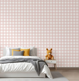 Papel de Parede Xadrez Rosa