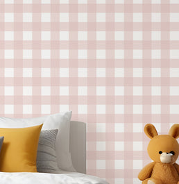 Papel de Parede Xadrez Rosa