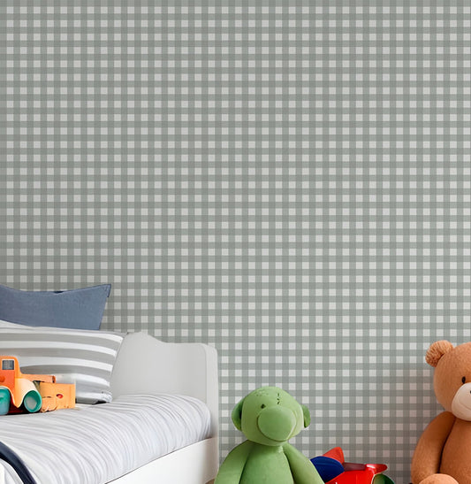 Papel de Parede Xadrez Cinza