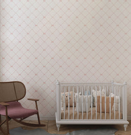 Papel de Parede Laços e Fitas Aquarela Rosa