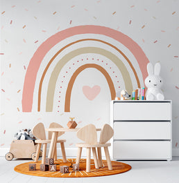 Papel de Parede Arco Íris Aquarela Com Granulados Cobre - Mural