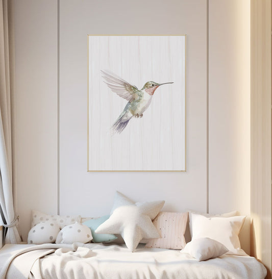 Quadro Infantil Beija Flor - Vertical