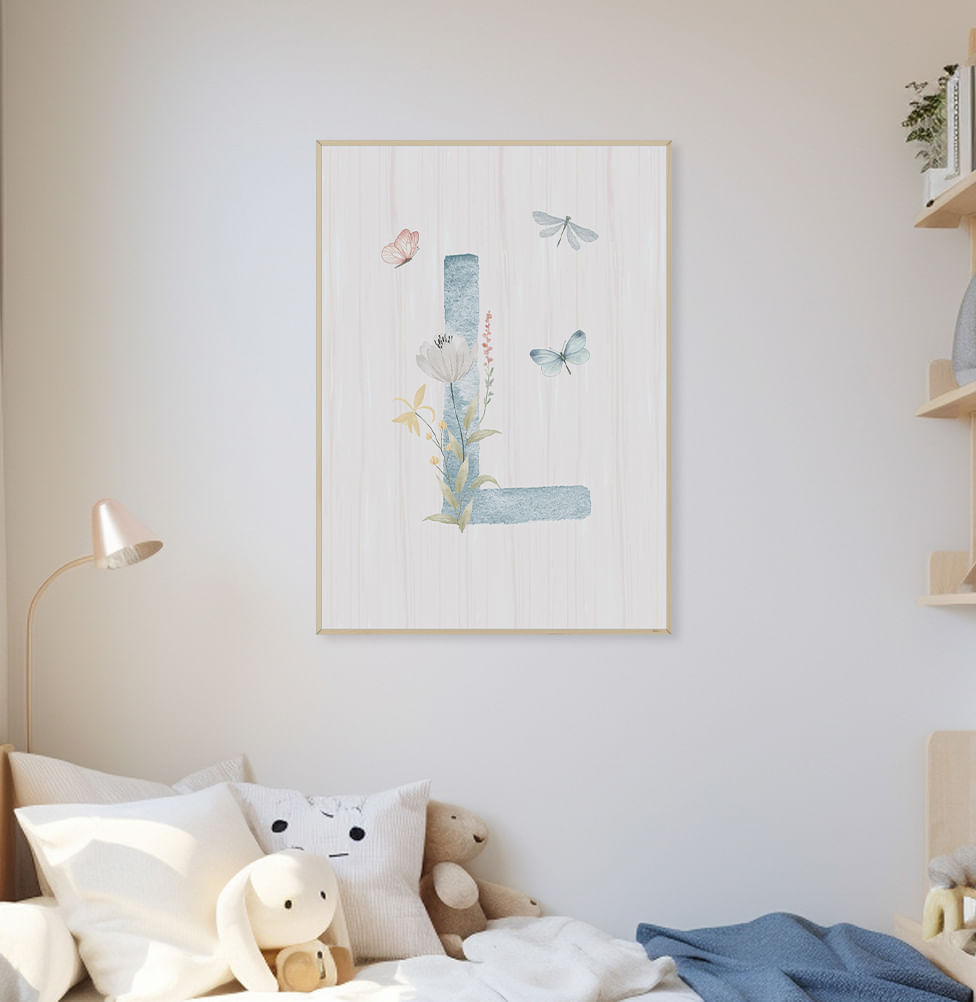 Quadro Infantil Inicial Flor de Liz - Vertical
