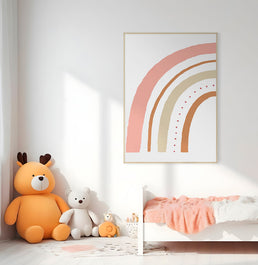 Quadro Infantil Arco Íris Amarelo Esquerda Cobre - Vertical