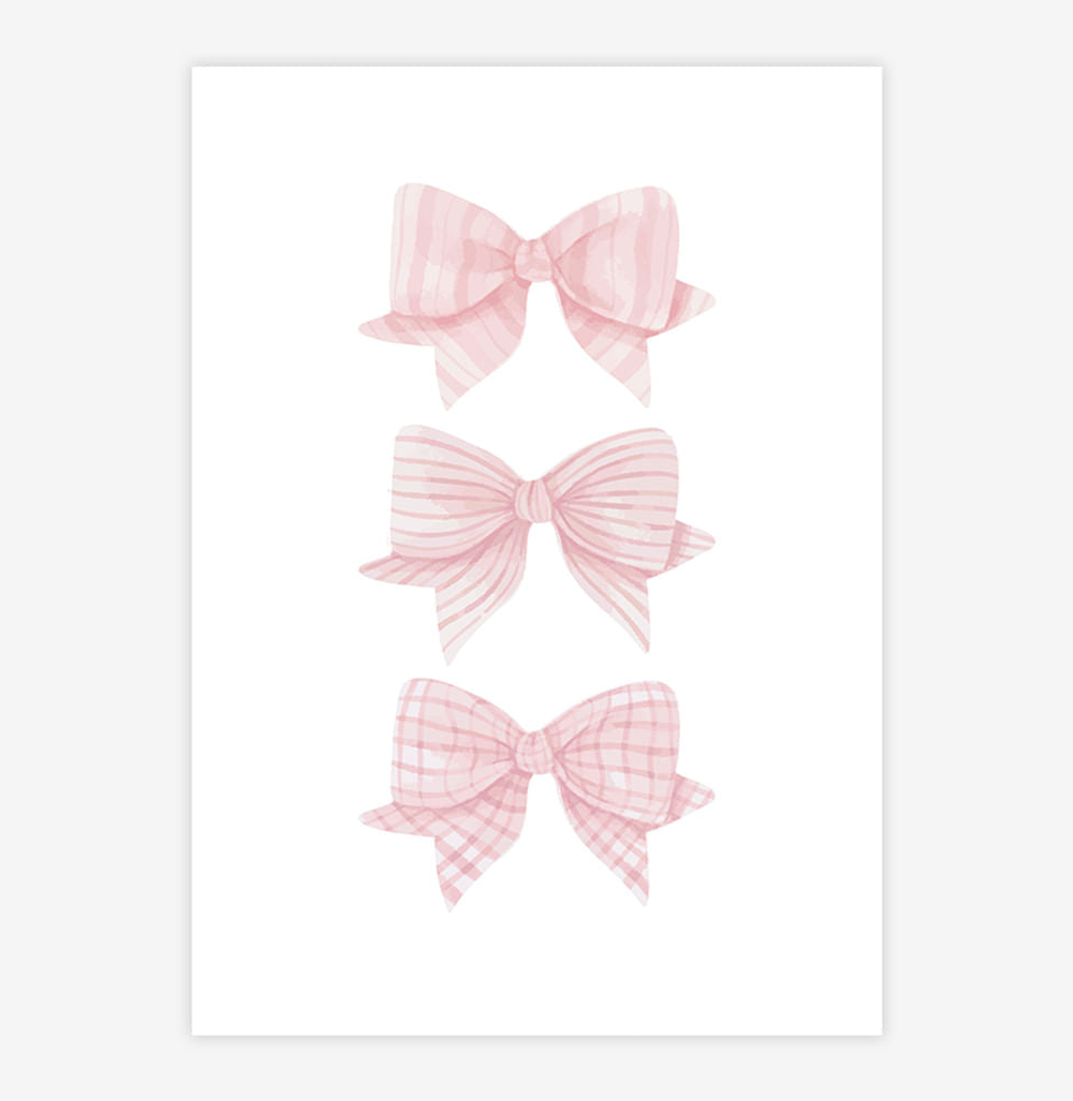 Quadro Infantil Laços e Rosas - Vertical