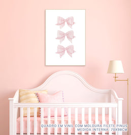 Quadro Infantil Laços e Rosas - Vertical