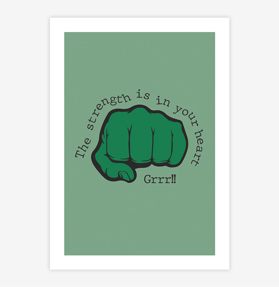 Quadro Infantil Hulk Verde - Vertical