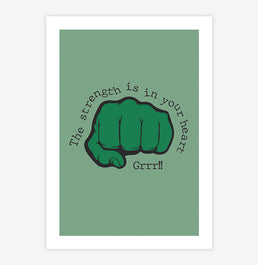 Quadro Infantil Hulk Verde - Vertical