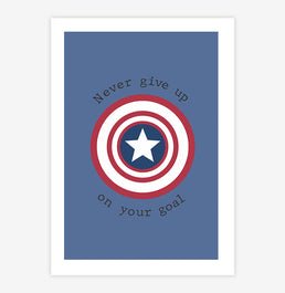 Quadro Infantil Capitão América Azul - Vertical