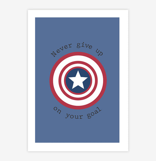 Quadro Infantil Capitão América Azul - Vertical