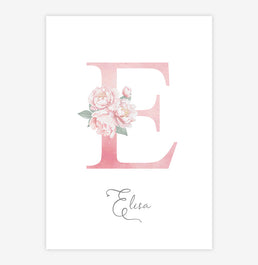 Quadro Infantil Inicial Rosas - Vertical