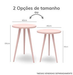 Mesa de Apoio Viena - Rosa Claro