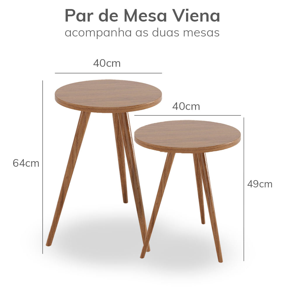 Par de Mesa de Apoio Viena - Freijó
