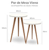 Par de Mesa de Apoio Viena Com Pé Mel - Branco