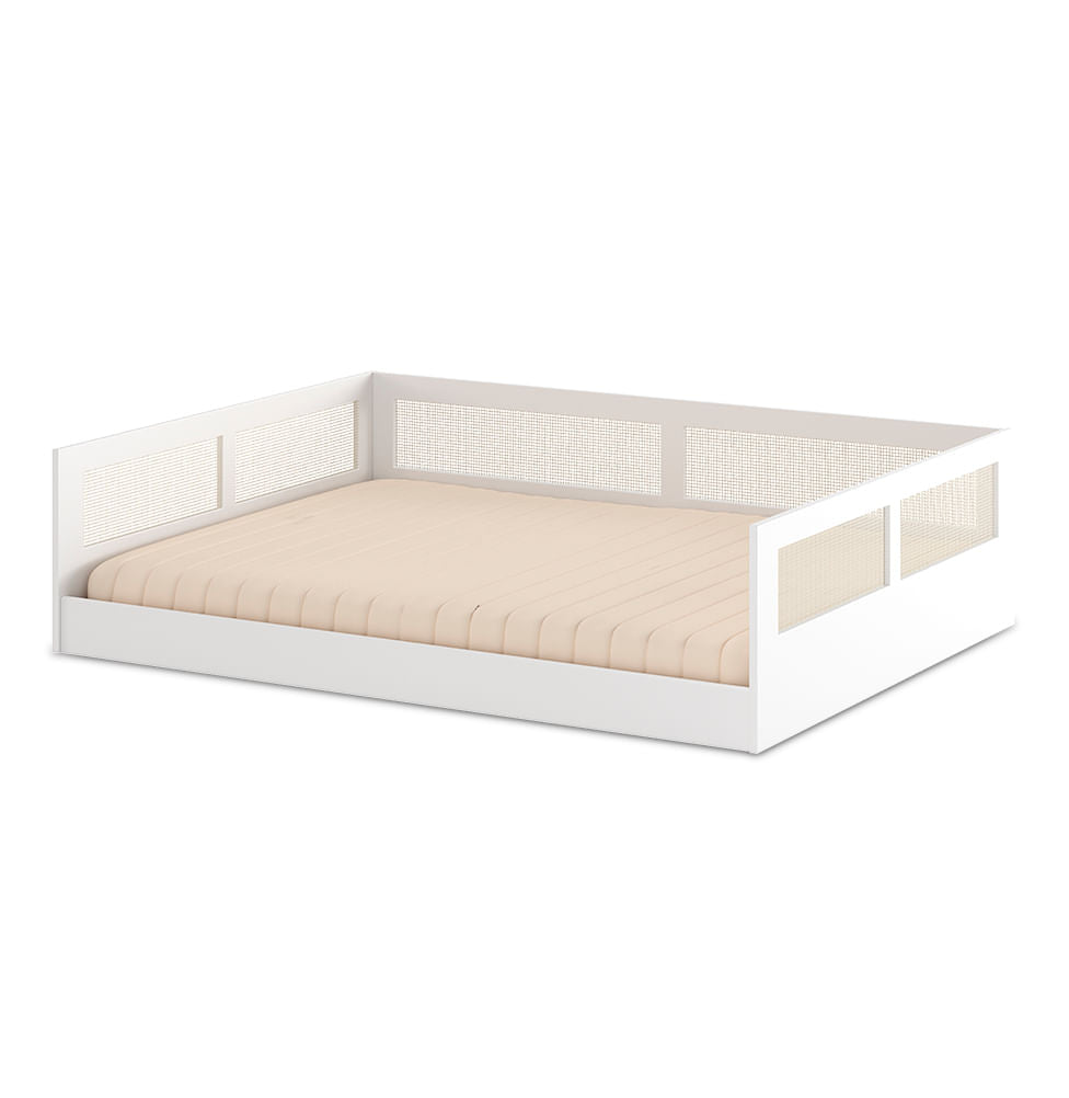 Cama Montessoriana Casal Haus Com Palha - Branco