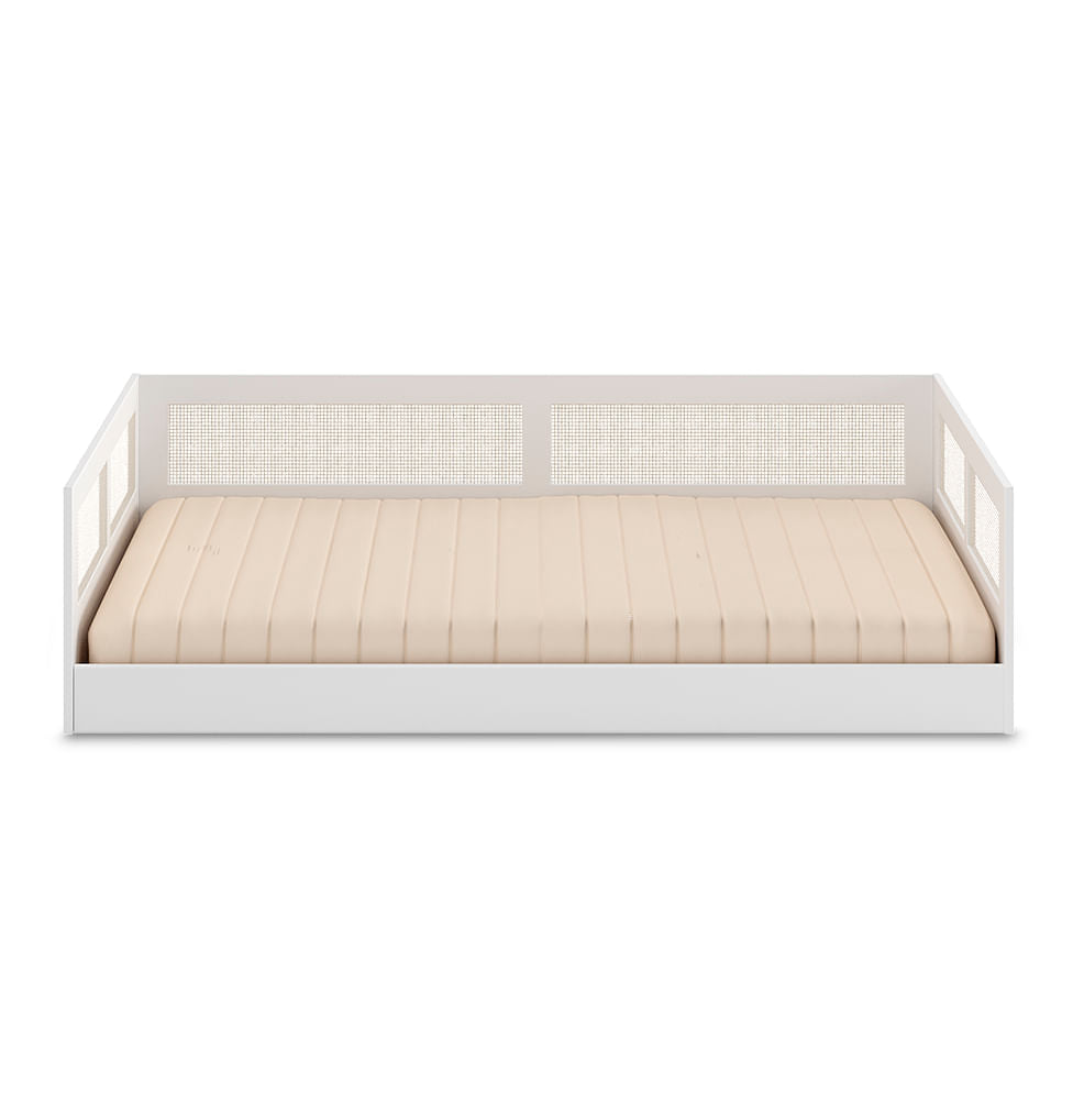 Cama Montessoriana Casal Haus Com Palha - Branco