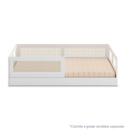 Cama Montessoriana Casal Haus Com Palha - Branco