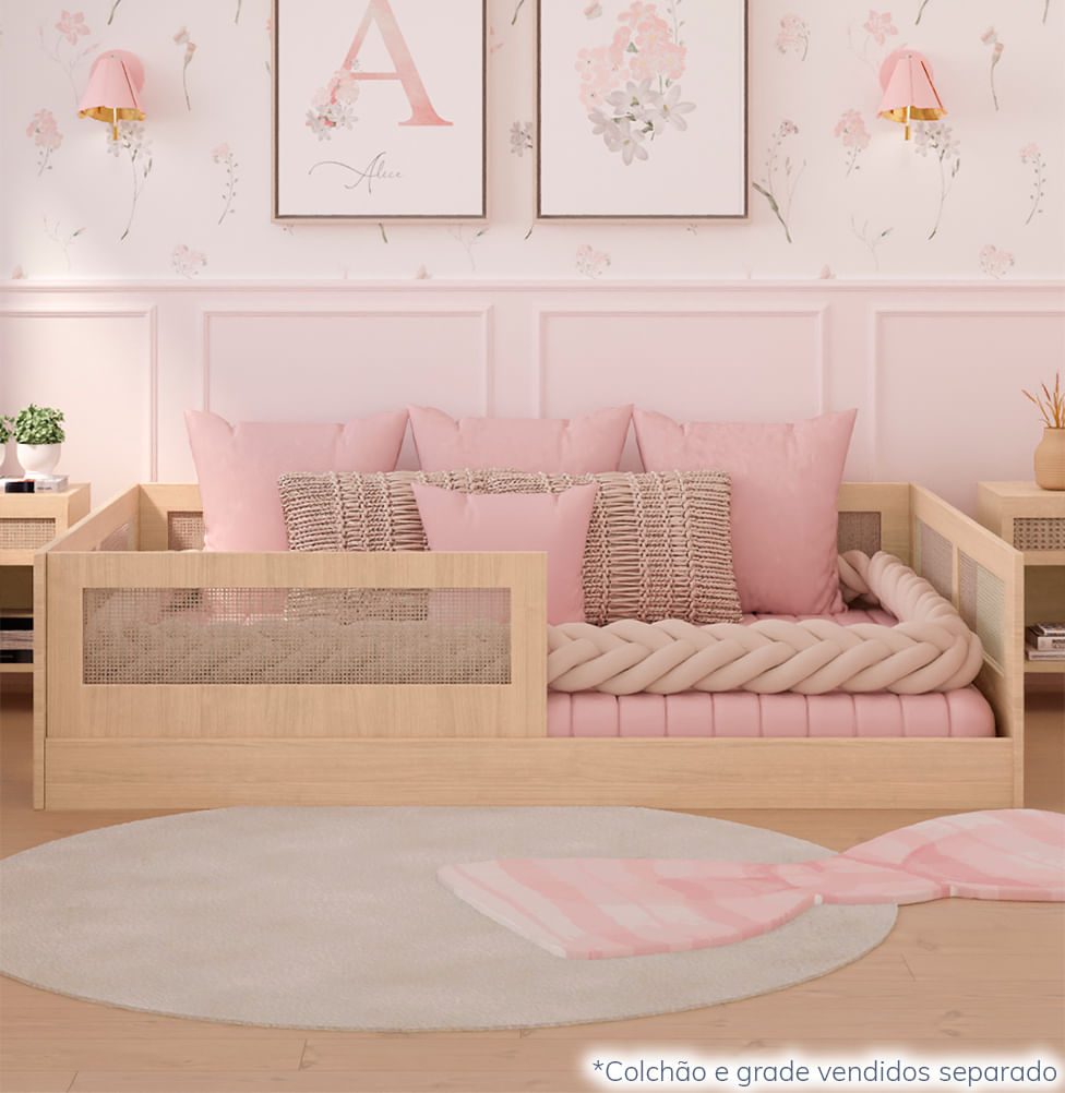 Cama Montessoriana Casal Haus Com Palha - Carvalho