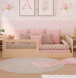 Cama Montessoriana Casal Haus Com Palha - Carvalho