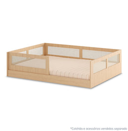 Cama Montessoriana Casal Haus Com Palha - Carvalho