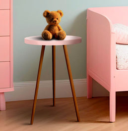 Mesa de Apoio Viena Com Pé Mel - Rosa Claro