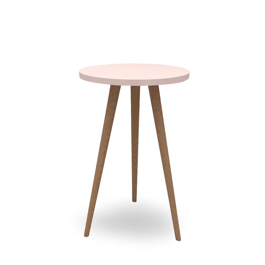 Mesa de Apoio Viena Com Pé Mel - Rosa Claro