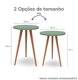 Mesa de Apoio Viena Pé Mel  - Verde Jardim