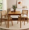 Conjunto de 2 Cadeiras Para Mesa de Jantar Paris Palha Natural Freijó - Cru