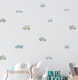 Papel de Parede Carros Aquarela Colors - Mural