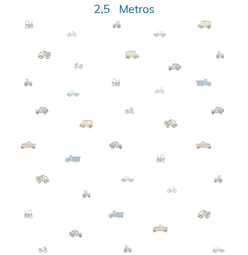 Papel de Parede Carros Aquarela Colors - Mural