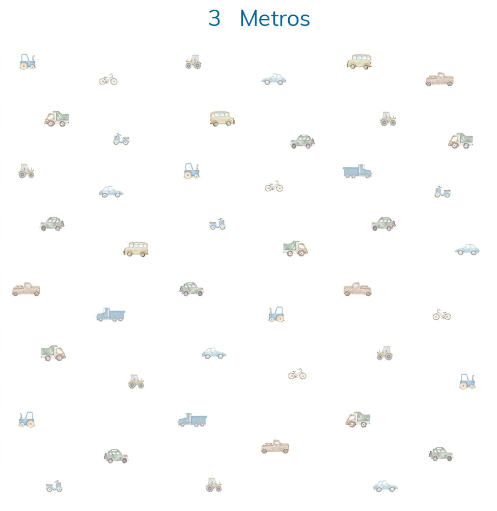 Papel de Parede Carros Aquarela Colors - Mural