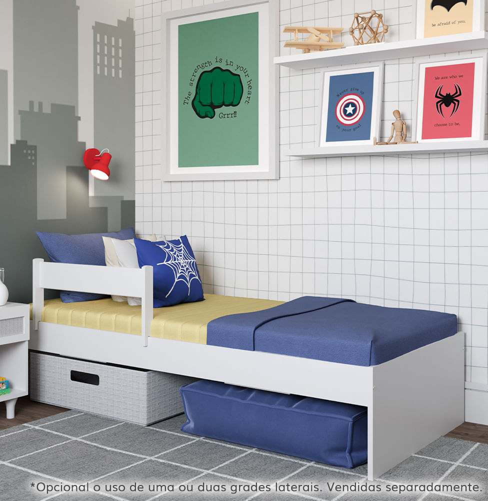 Cama Solteiro Turca Slim - Branco