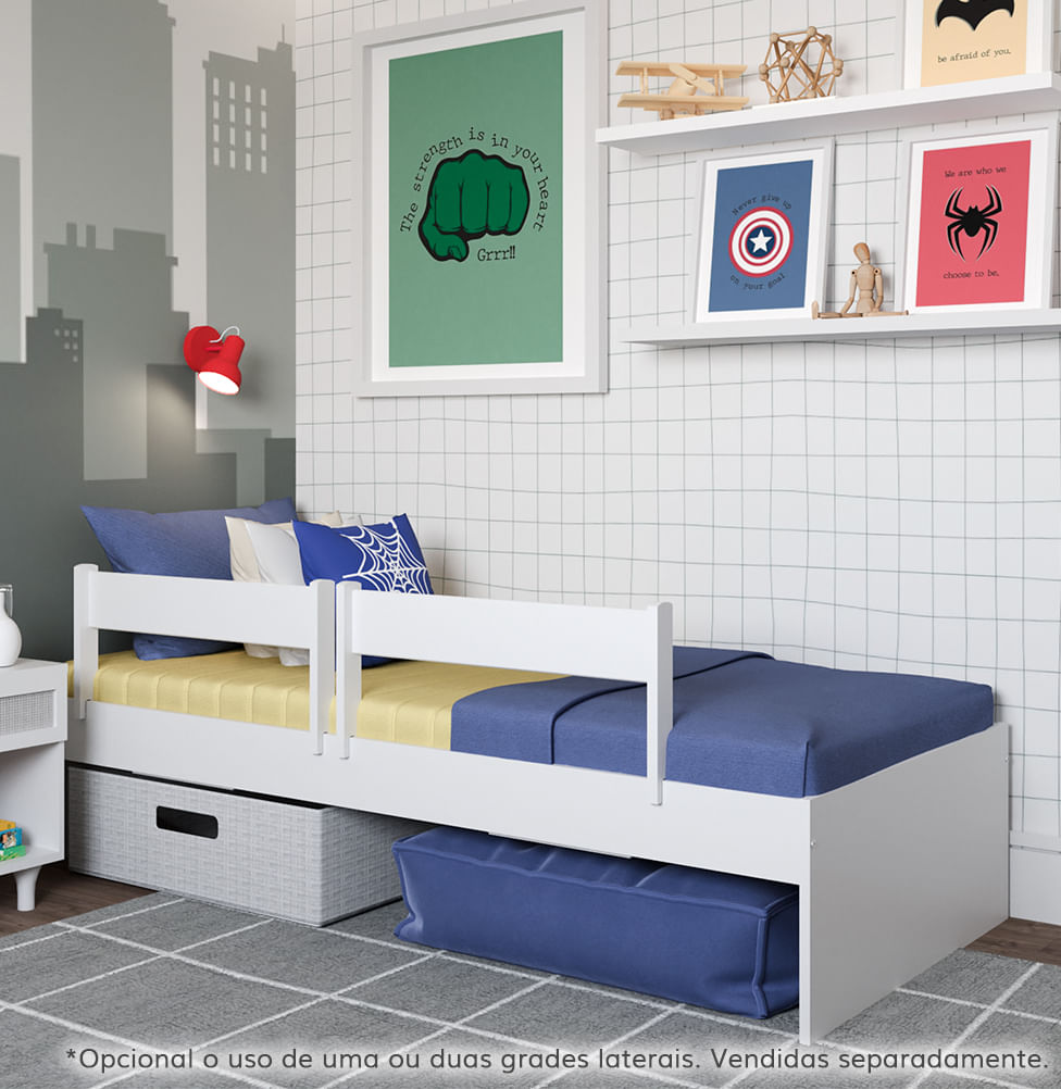 Cama Solteiro Turca Slim - Branco