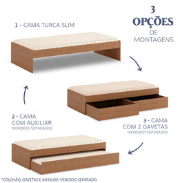 Cama Solteiro Turca Slim - Freijó