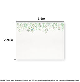 Papel de Parede Adesivo Infantil Jardim Suspenso Mural - 3,50m x 2,70m - Bota Fora