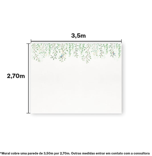 Papel de Parede Adesivo Infantil Jardim Suspenso Mural - 3,50m x 2,70m - Bota Fora