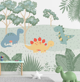 Papel de Parede Adesivo Infantil Dino Color - 3m x 2,70m - Bota Fora