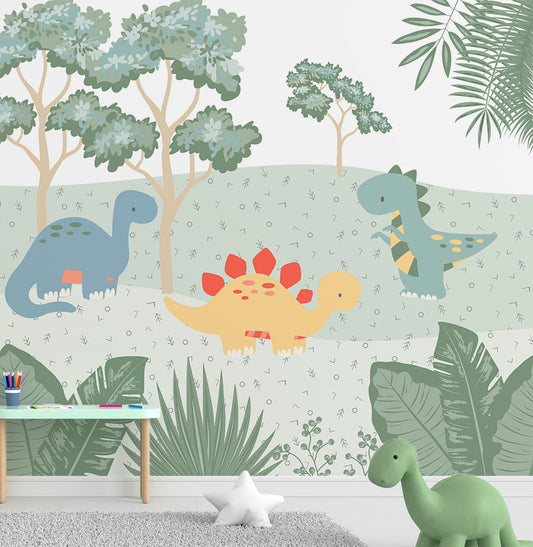 Papel de Parede Adesivo Infantil Dino Color - 3m x 2,70m - Bota Fora