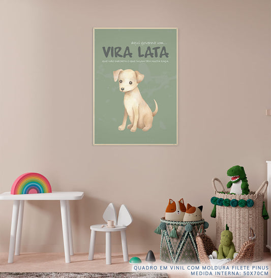 Quadro Infantil Retangular Vira Lata - Vertical