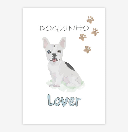 Quadro Infantil Retangular Buldogue Lover - Vertical