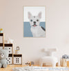 Quadro Infantil Retangular Buldogue Branco - Vertical