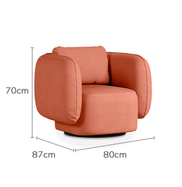 Poltrona Olivia Com Puff - Coral