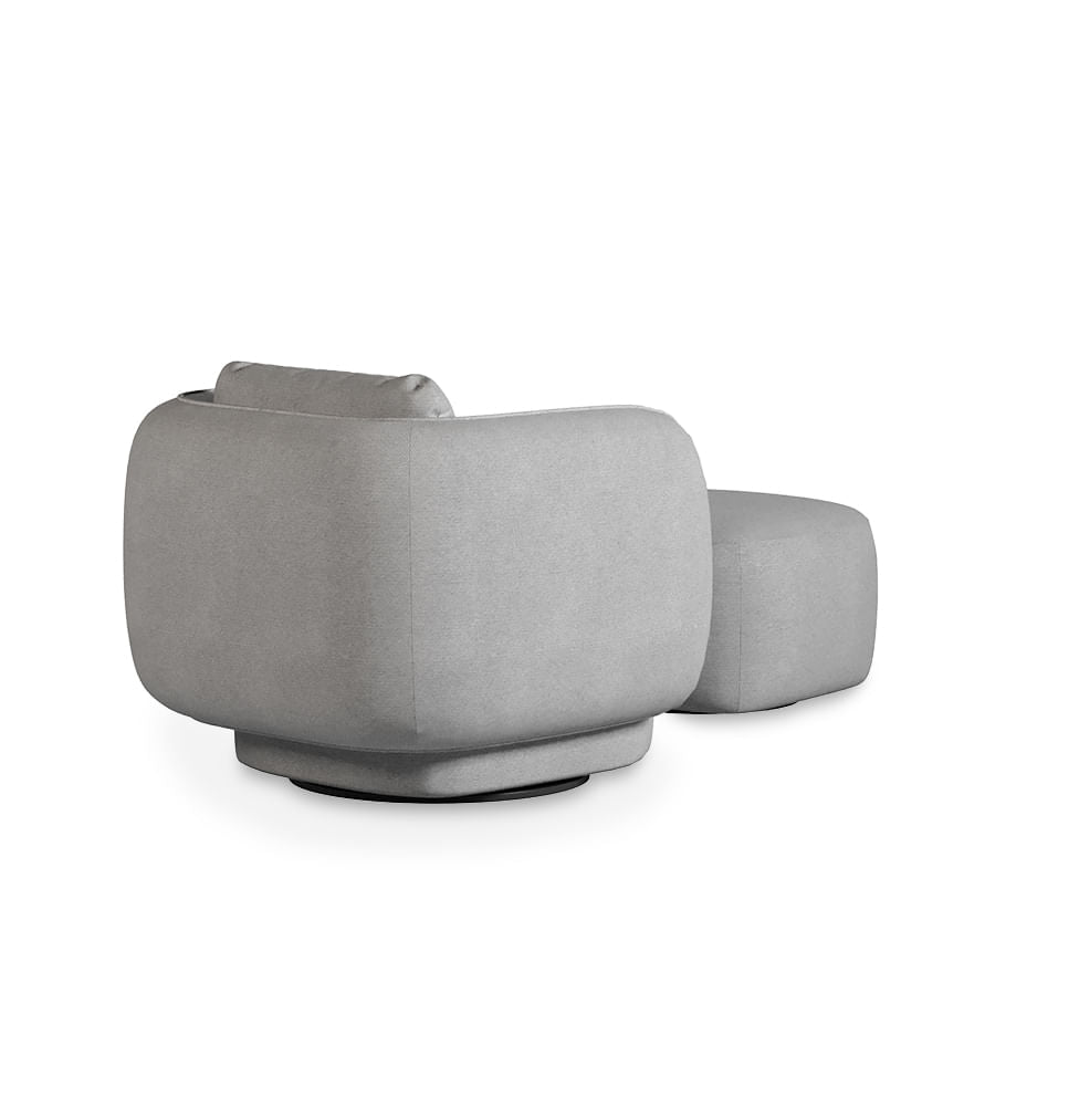 Poltrona Olivia Com Puff - Cinza