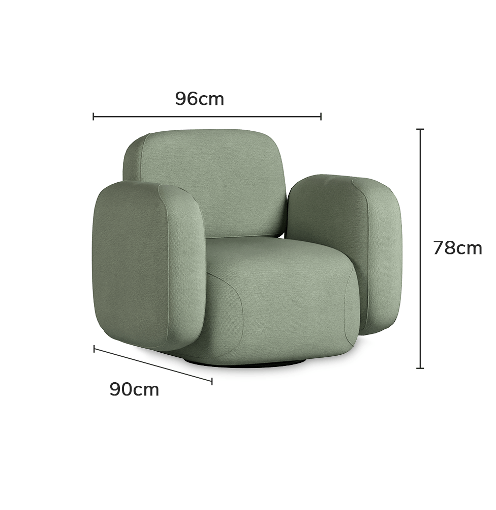 Poltrona Play com Puff - Verde