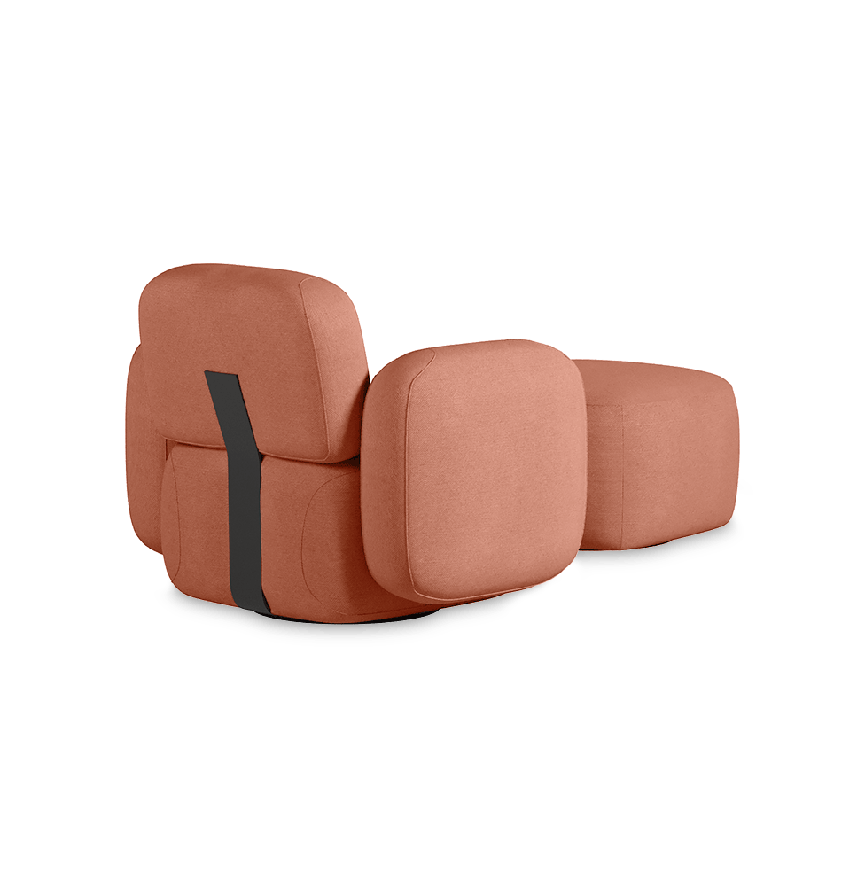 Poltrona Play com Puff - Coral