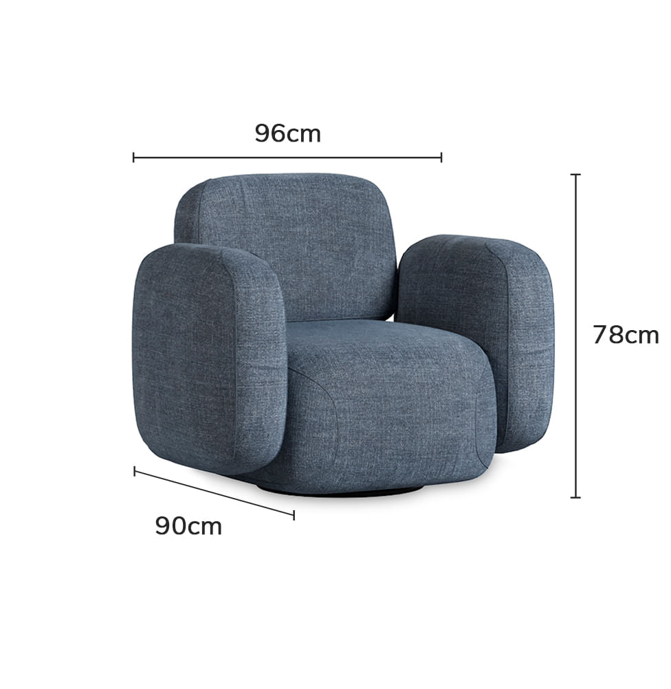 Poltrona Play com Puff - Azul