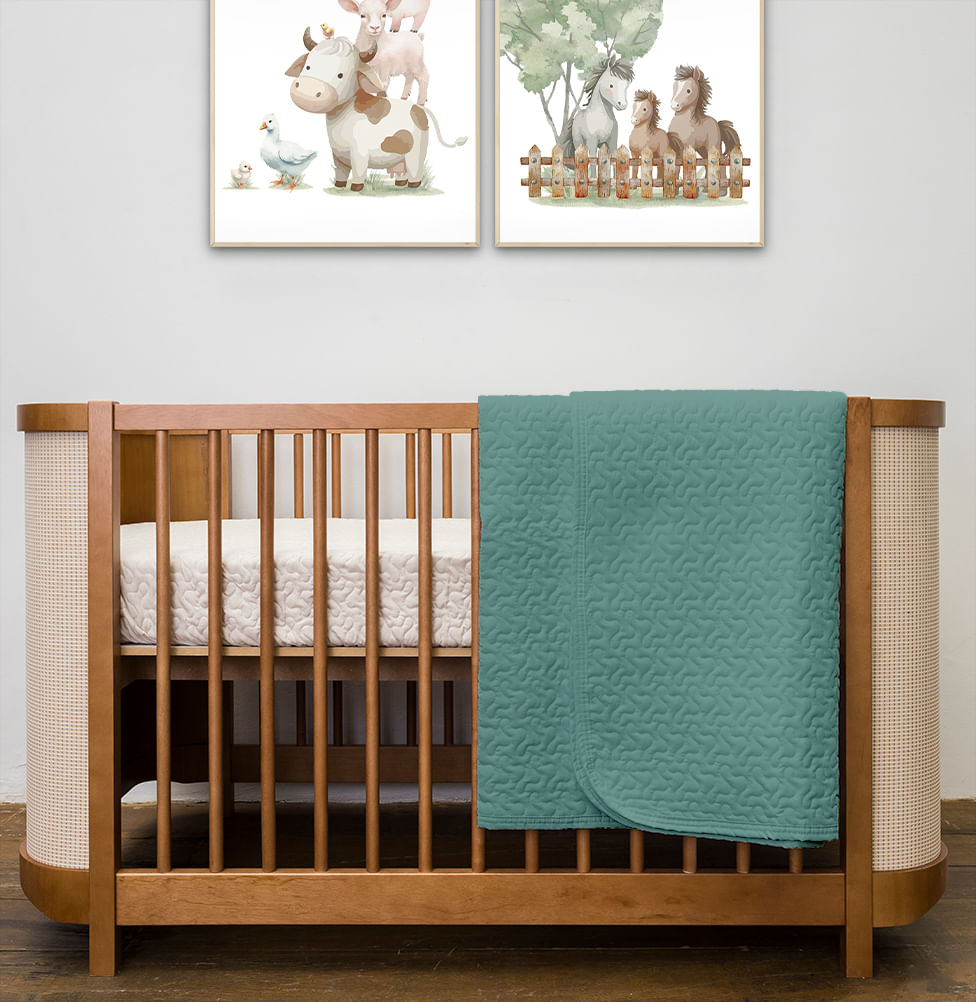 Colcha Para Berço Infinity - Verde Seco